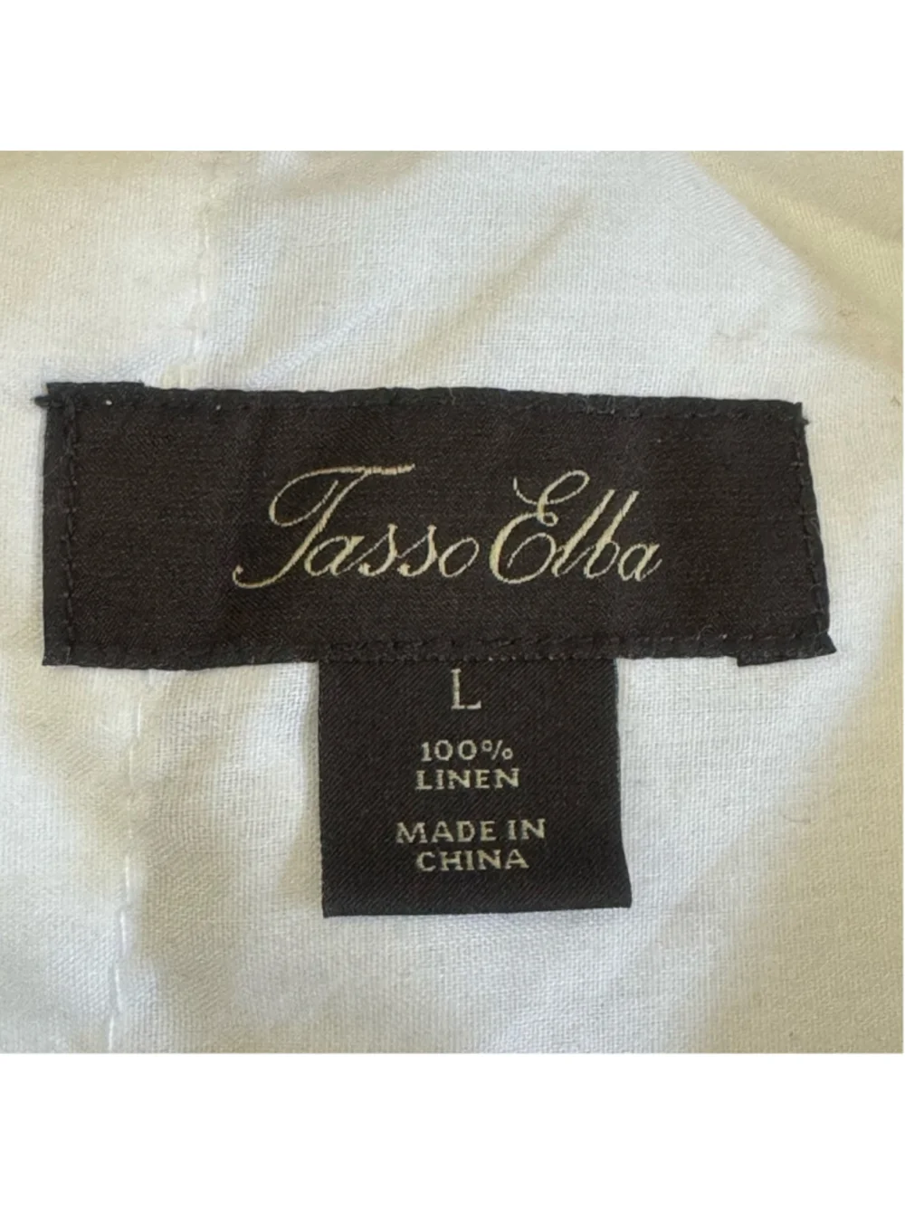 Tasso Elba 100% Linen White Drawstring Pants Size L Coastal Resort